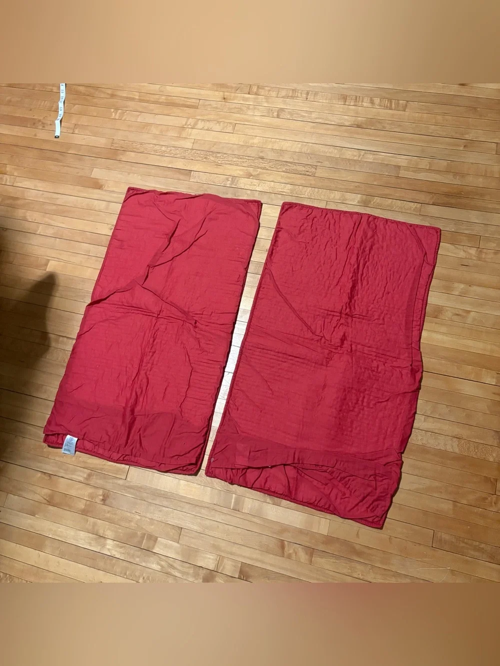 Martha Stewart Striped Multicolor Cotton Duvet Cover Panels - Red Trim